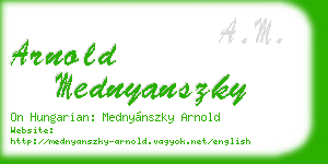 arnold mednyanszky business card